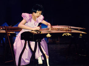 Photo: Fiona Sze-Lorrain, age 11, performing on the zheng